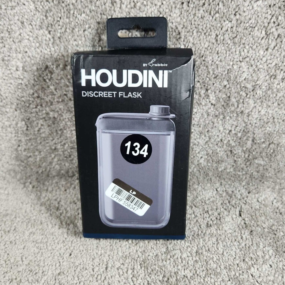 Houdini Discreet Flask Clear Plastic 7oz Leak Free Travel Barware